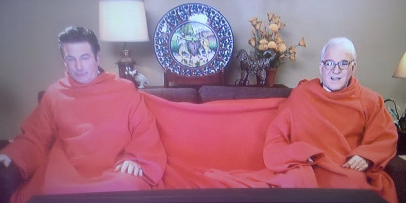 Alec Baldwin and Steve Martin stay cozy at the Oscars